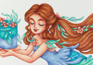 Mermaid Cake - Original illustration