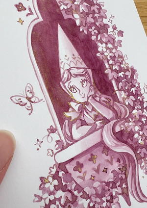 Shimmery pink ink princess - Original Illustration