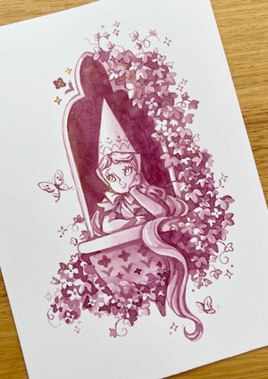 Shimmery pink ink princess - Original Illustration