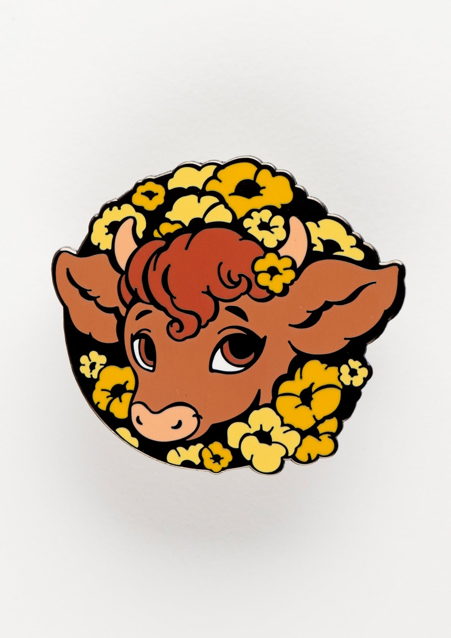 Springtime Cow Enamel Pin