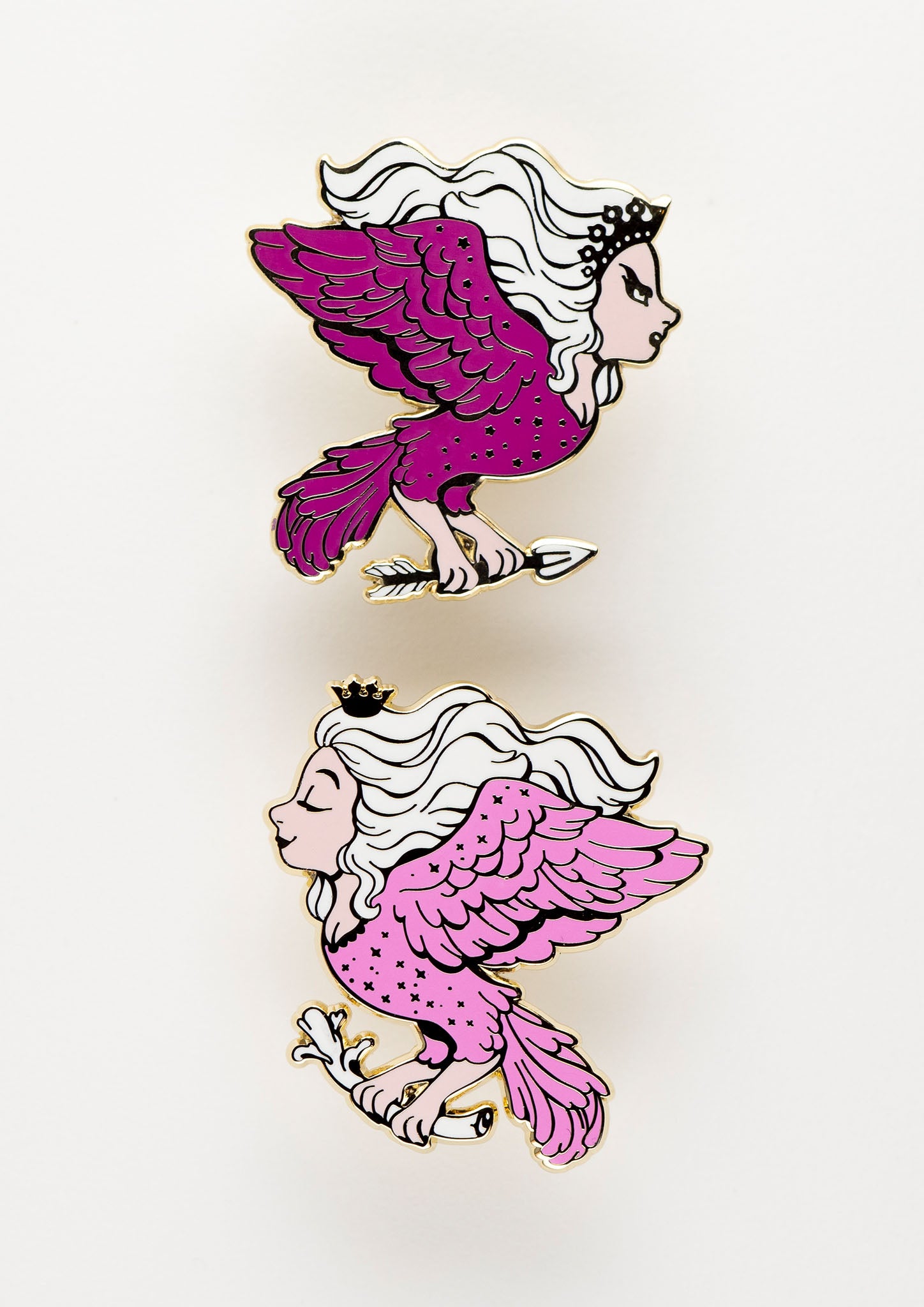 Harpy Enamel Pins (Sirin & Alkonost) - Mel Macklin
