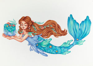 Mermaid Cake - Original illustration