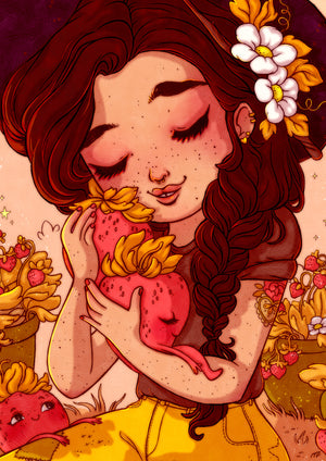 Secret Strawberry Snuggler - Fine Art Print